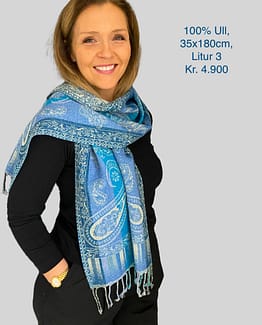 100% Ull með Paisley munstri 35x160cm, Nýtt haust ´24