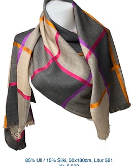 (A) Nýtt vor ´25. 85% Ull / 15% Silki, 50x180cm