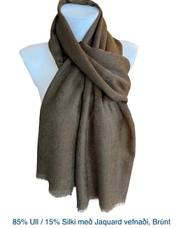 Jacquard vefnaður, 85% Ull / 15% Silki