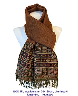 Inca mynstur, 100% Ull, 70x180cm