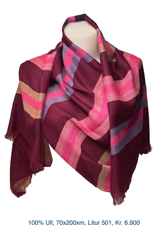 100% Merino Ull, 70x200cm, 70x200cm, Litur 501