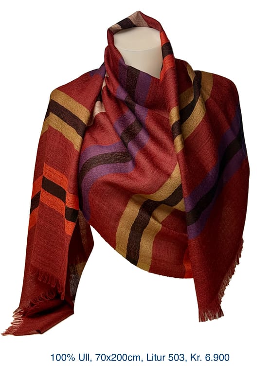 100% Merino Ull, 70x200cm, 70x200cm, Litur 503