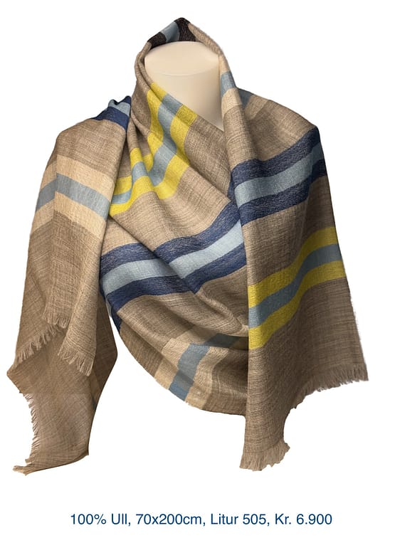 100% Merino Ull, 70x200cm, 70x200cm, Litur 505