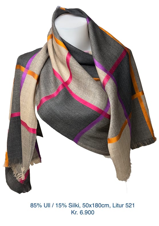85% Ull / 15% Silki, 50x180cm, Litur 521