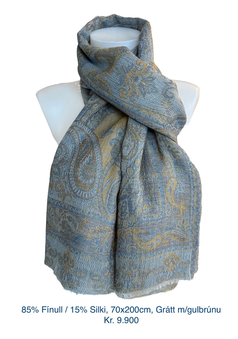 Grátt með gulbrúnu